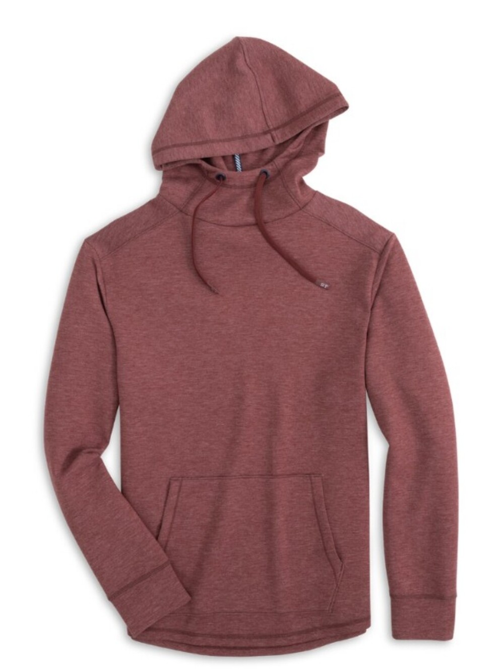 Southern Tide Stratford Heather Interlock Hoodie Pullover - Burgundy EUC